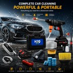 H2O Easy Wireless Vehicle Cleaning Kit | Portable Battery Car Washer with Full Cleaning Accessories