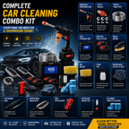 H2O Easy Wireless Vehicle Cleaning Kit | Portable Battery Car Washer with Full Cleaning Accessories