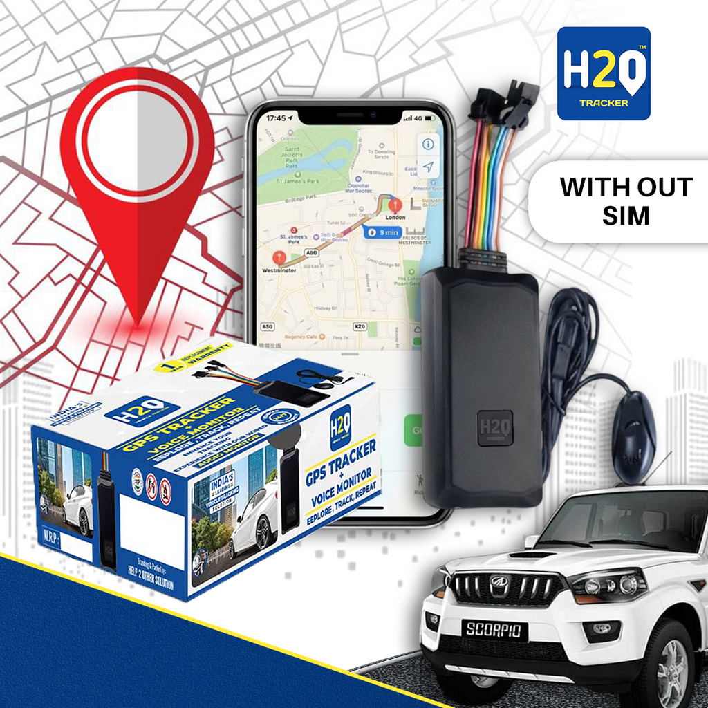 H2O Vehicle Tracker GPS | GPS Tracker + Audio Monitor | Multiple Report | Over Speed Alert | Theft Alert | Live Audio Monitoring |Include Sim Card
