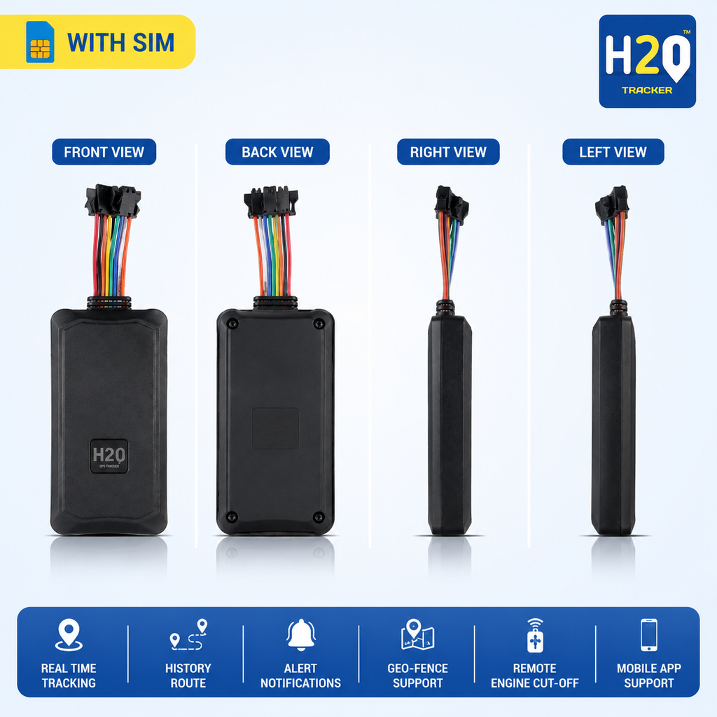H2O GPS Tracker | Multiple Report| Over Speed Alert |Real-Time Location Tracking| Low Power Consumption | Include Sim Card