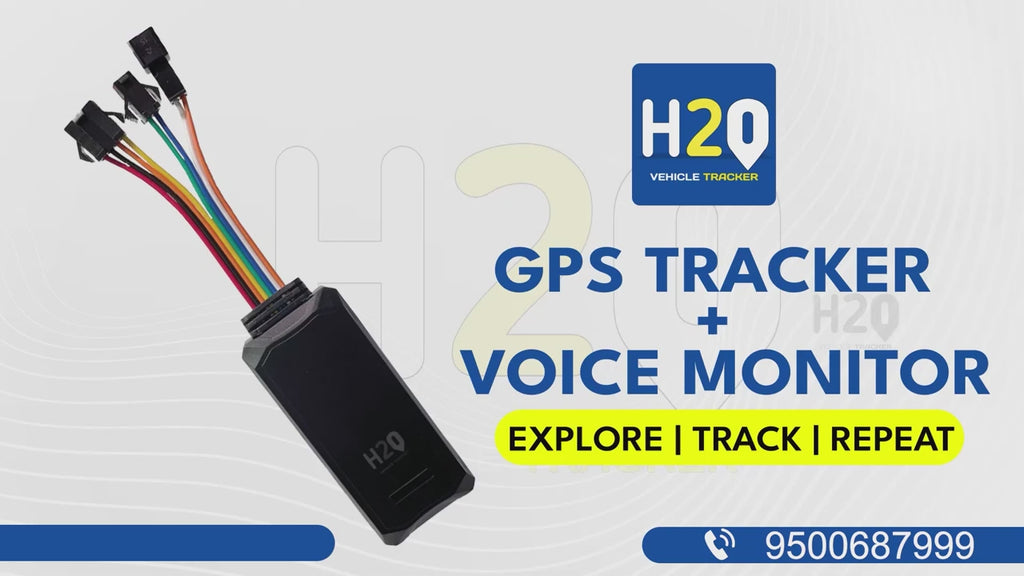 H2O Vehicle Tracker GPS | GPS Tracker + Audio Monitor | Multiple Report | Over Speed Alert | Theft Alert | Live Audio Monitoring |Include Sim Card